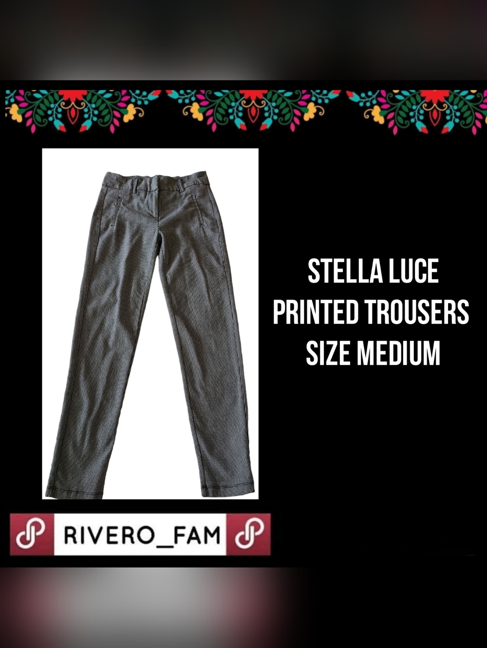 STELLA LUCE | PRINTED TROUSERS | SIZE MEDIUM